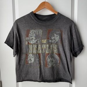 beatles vintage band graphic crop top